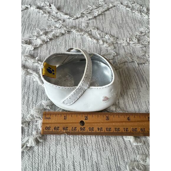 Build A Bear Workshop BABW White Shoes Flower Flats Strap Slippers BearyJane - Picture 3 of 3